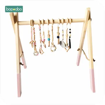 Bopoobo Classic Wooden Baby Gym Without Gym Toys Activity Gym Toy Accessories Montessori Rattles Nursery Teether Shelf Portico