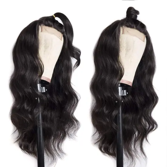 Good Quality Brazilian Hair Lace Closure Wig 4*4, Cuticle Aligned Remy Hair Natural Color Body Wave Lace Front Wig Wholesale