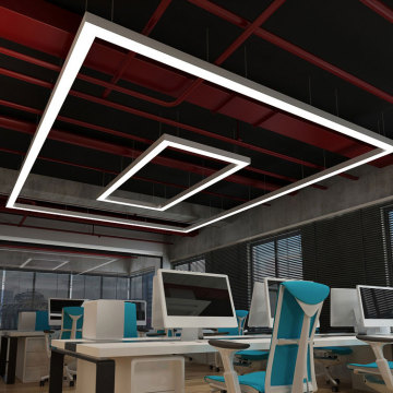 Black Modern Square LED Pendant Light - Rectangle Ceiling Chandelier