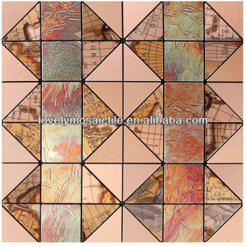 latest design high quality red tiles aluminium mosaic panel