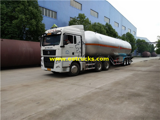 62cbm Tri-axle alitumia trela za propane nusu