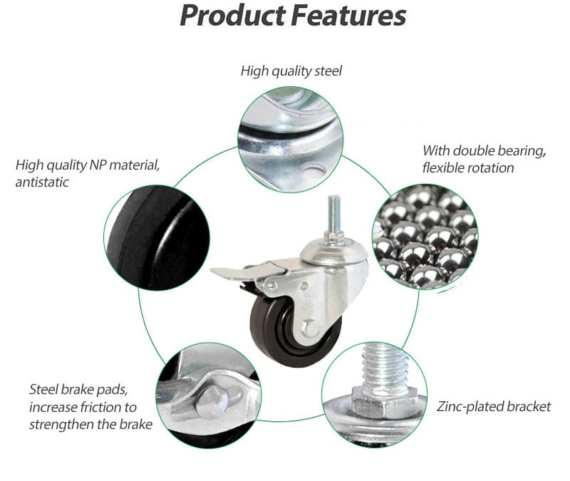 Antistatic rubber caster