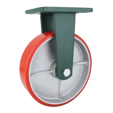 Industrial Heavy Duty 4 Inch Rubber Casters with Polyurethane, Iron Core, Universal Brake Wheels for Warehouse Trolleys and Trash Cans