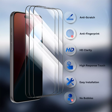 Clear Tempered Glass Screen Protector for iPhone16