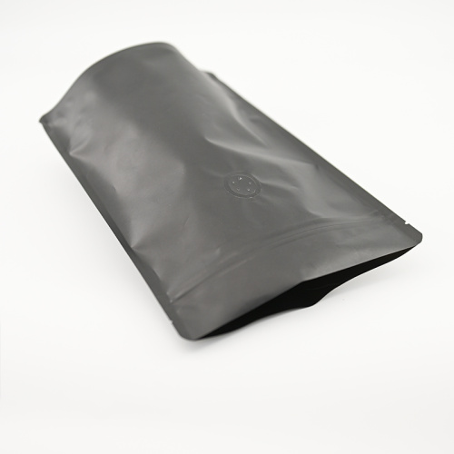 Bolsa de café preto fosco com zíper