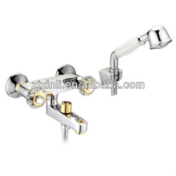 High Quality Dual Handle Brass Bathroom Faucet, Polish and Chrome Finish