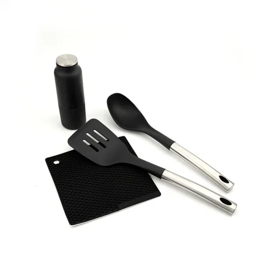 4-Piece Nylon Kitchen Accessories with Stainless Steel Handles: Durable Cooking Tools and Kitchenware Set