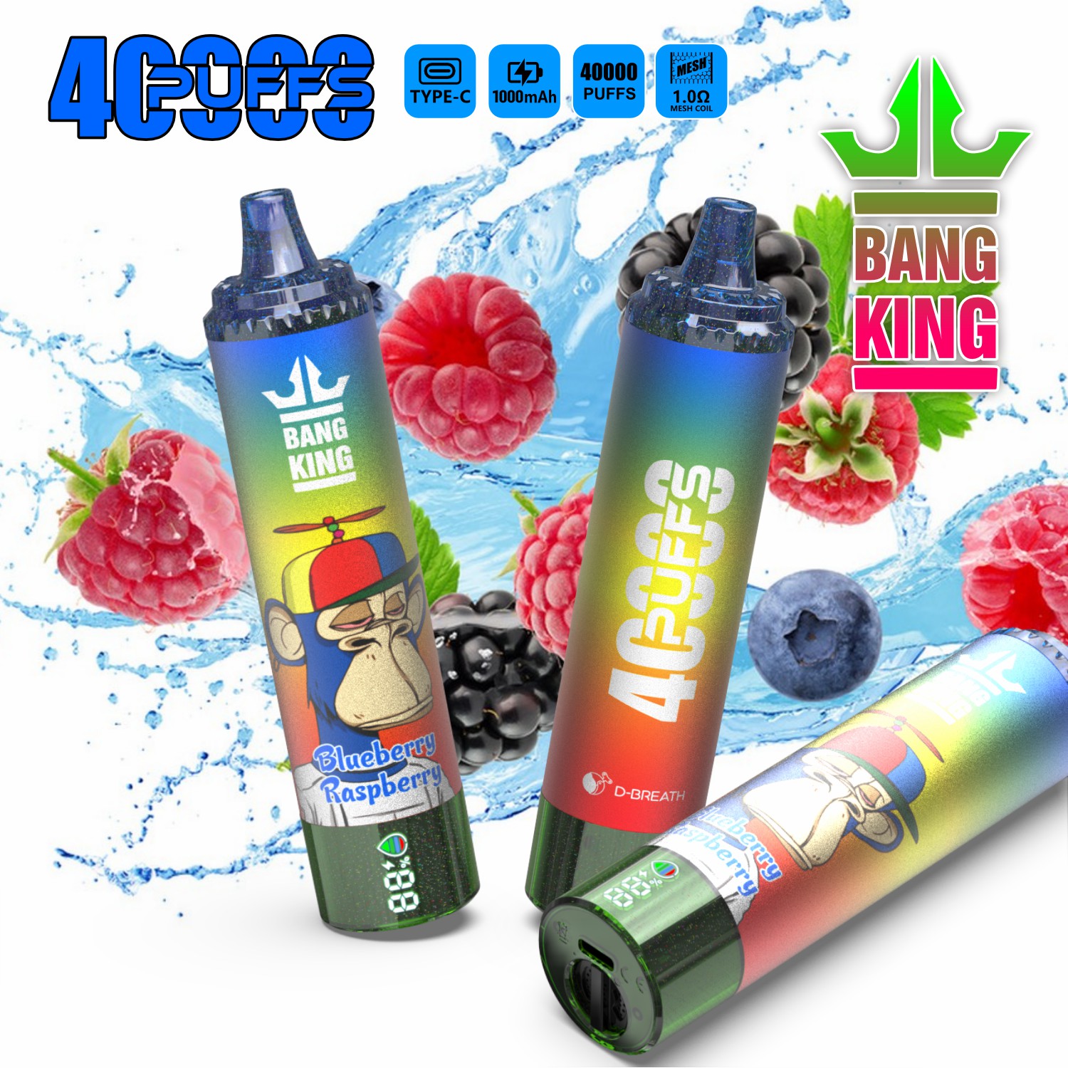 12 rasa bang king 40k puffs vape sekali pakai