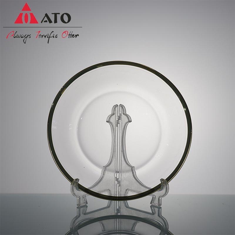 ATO Golden Rim Glass Cena Carger Plate al por mayor