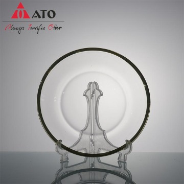 ATO Golden Rim Glass Dinner Charger Plate Wholesale