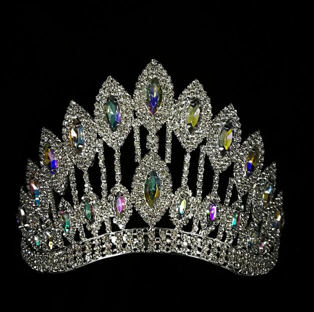 AB Stone Curve Adjustable Band Pageant Crown