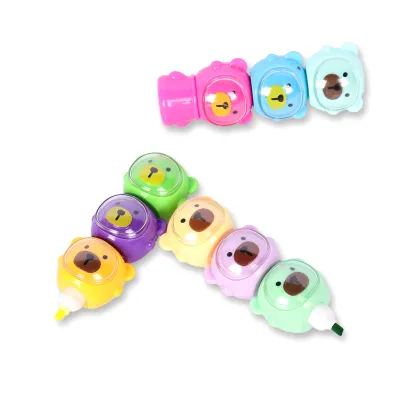 Cute Bear Multicolor Highlighter Pens - Neon and Pastel Colors