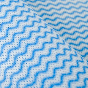 Blue wave printed biodegradable fabric as kitchen rag