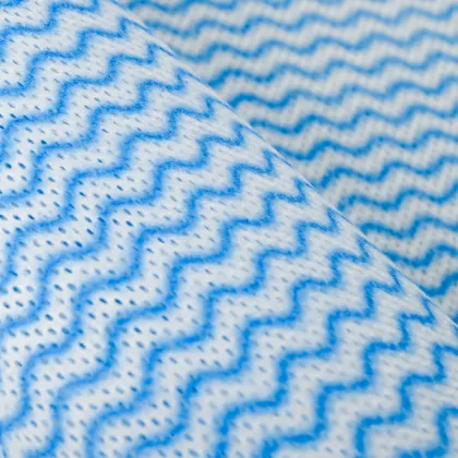 Blue wave nonwoven printed fabric as kitchen rag