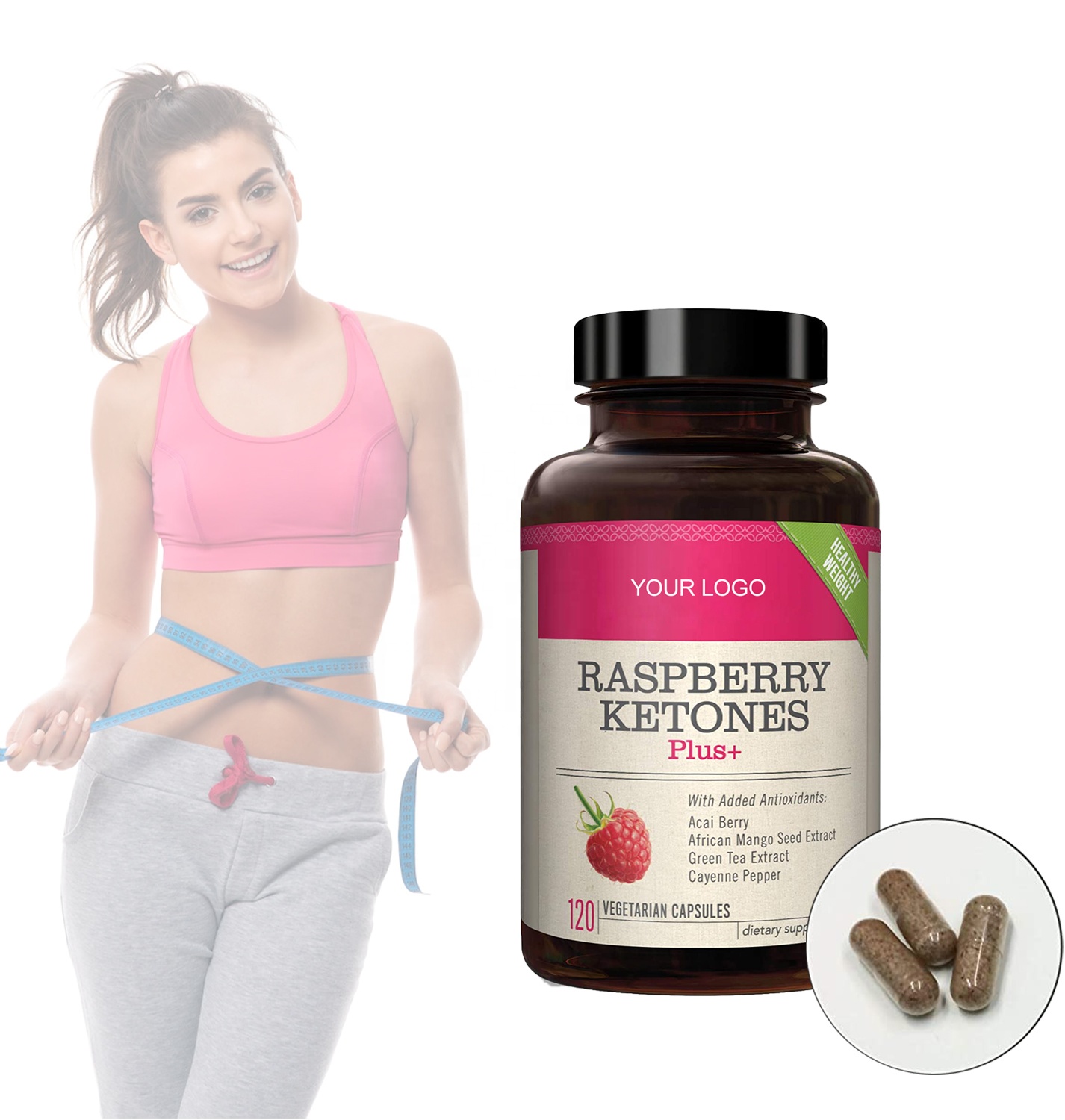 OEM/ODM Vegan Raspberry Ketones Extract Slimming Capsules