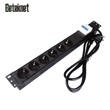 1U 19\" 6-Outlet German Socket Intelligent PDU - 16A Rack Mount Power Distribution Unit