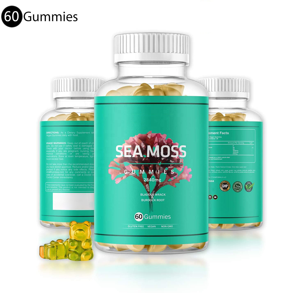 OEM ODM Organic Healthcare Supplement Burdock Root Extract Vegan Bladderwrack Sugar Free Sea Moss Gummies