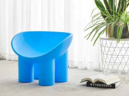 Modern Minimalist Elephant Leg Coffee Dining Chair - Italian Designer Roly Poly Sofa Armrest