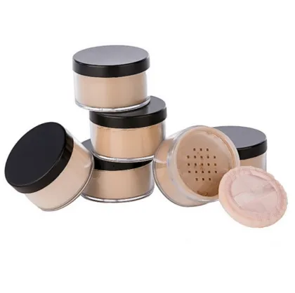 Custom Private Label Transparent Loose Powder Container with Puff