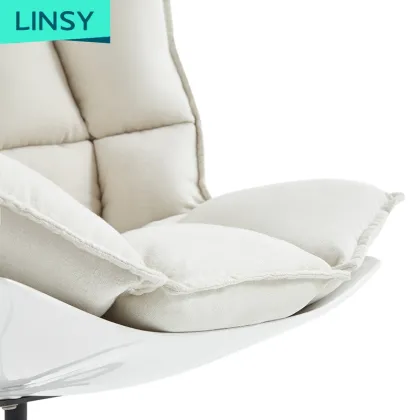 Linsy French Upholstered White Accent Armchair