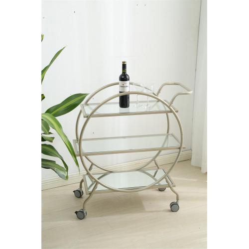 tempered glass storage trolley for bar