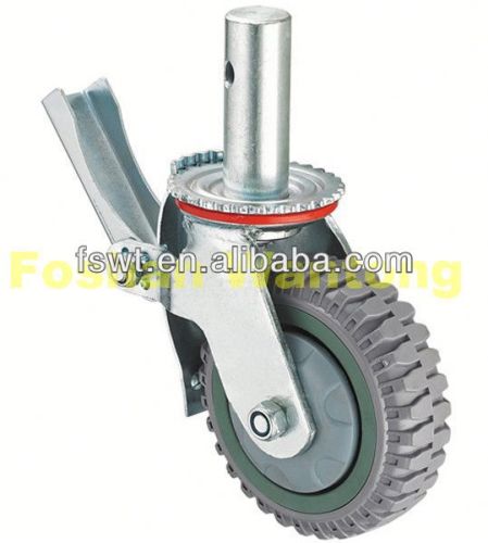 Heavy Duty Scaffolding PU/PVC aluminum roll caster(for machinery, industrial, hardware)