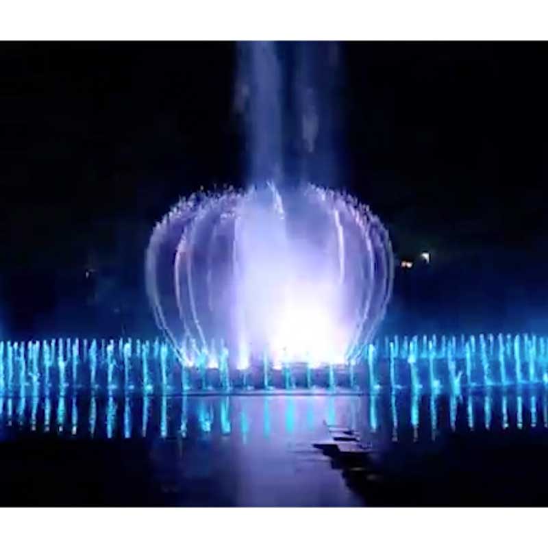 Fancy colorful musical dry fountain