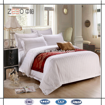 250TC Cheap Cotton 3cm Stripe Fabric Custom Hotel Design Bedding Sets