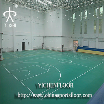 Acoustic and soft basketball floor with 6mm thickness