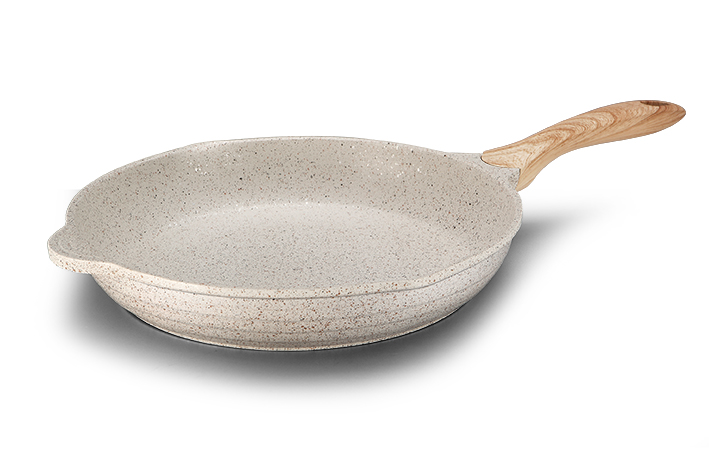 Aluminum Die-casting Fry Pan With Wooden Handle