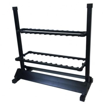 Black Matt Aluminum Fishing Rod Stand with 24 Holes