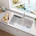 32x19 Single Bowl Workstation Sink In Kitchen