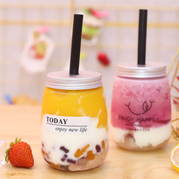 Food Grade PET Plastic Bottles 350ml 500ml with Aluminum Cap