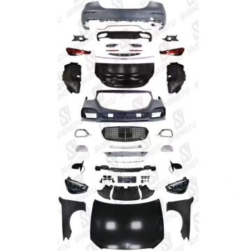 Vordere und hintere Stoßstangen mit Kühlergrill und Autolampen für Benz E W212 (2009-2015) bis W213 Maybach Style - kein Schneiden erforderlich