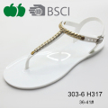 2016 Thiết kế mới nhất phẳng nữ Crystal Pvc Jelly Sandals