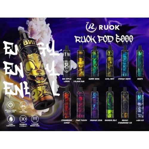 RUOK Energy 5000 Puffs Preço de vape descartável