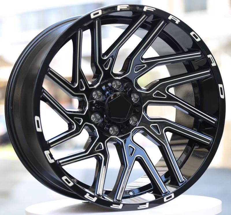 22 inch gloss black milled edge wheels