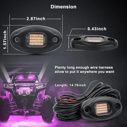 LLevo LED Ambient Light Barbiecore Neon Rock Light 24W Pink