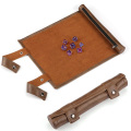 2 in 1 Scroll Dice Tray and Rolling Dice Mat with Zipper Holder, Leatherette Scroll Dice Mat Dice Tray for DND Dice Game