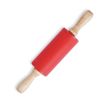 BPA Free Silicone Rolling Pin for Kids with Wooden Handle
