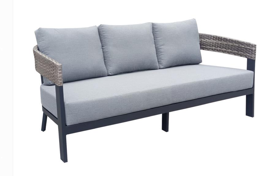 outdoor three seat rattan sofa