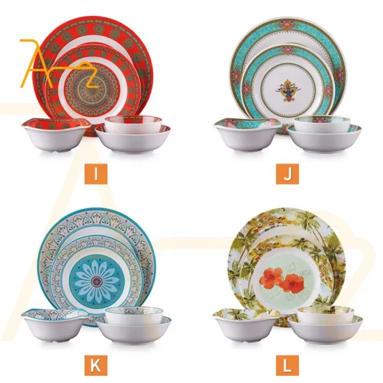 Factory Direct Wholesale: Multi-Color China Style Dinner Plates & Bowls - Unbreakable, Reusable Food Grade Melamine for Restaurants