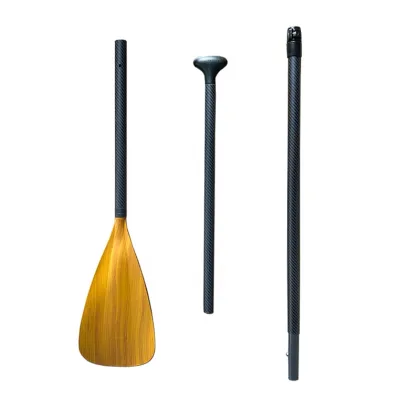 Geetone Fiberglass Paddle for SUP Paddleboard with Carbon Skin and Bamboo Blade
