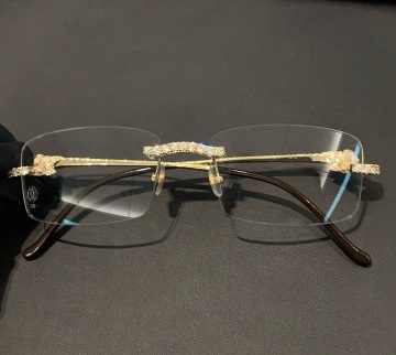 9K Gold and Real Diamond Luxury Sunglasses Manufacturer for Men's Brand Collection with Clear Lenses