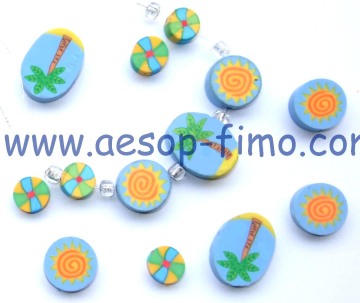 fimo clay cartoon beads -colorful handmade