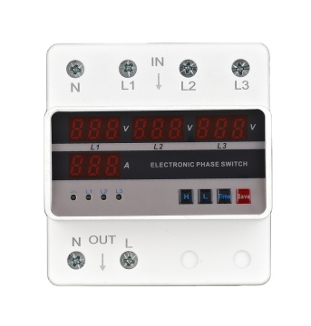 IP20 DIN Rail Mounted Electronic Automatic Transform Changeover Switch - NP7-PS 63A, Single Phase 5-Pole with CE Certification