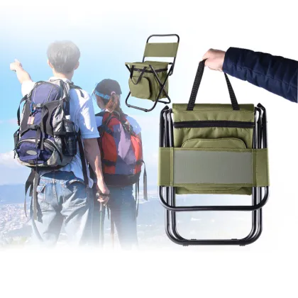 Portable Folding Fishing & Camping Chair with Cooler Bag