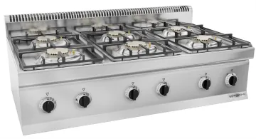 Stainless Steel Built in Panel 6 Burners Cooktop Stove Gas Hob