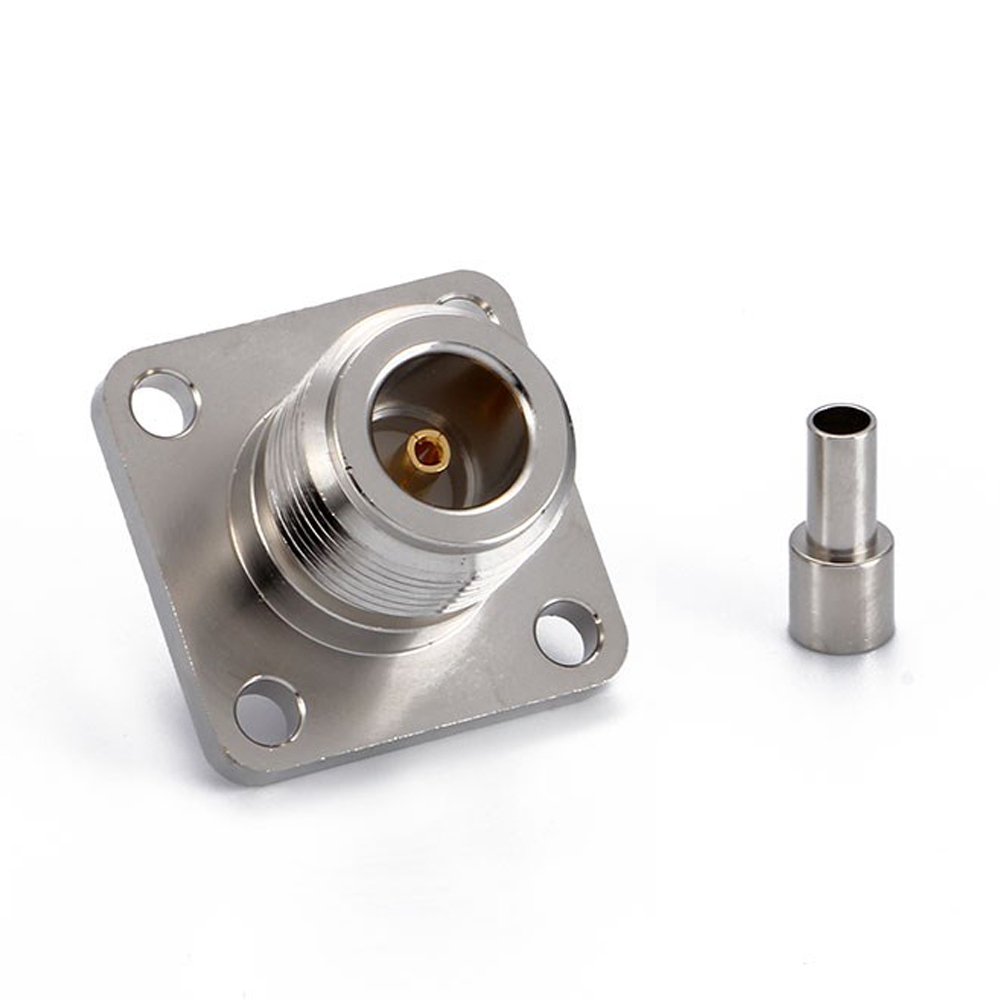 N Female Straight 4 Hole Flange RF Connector 2