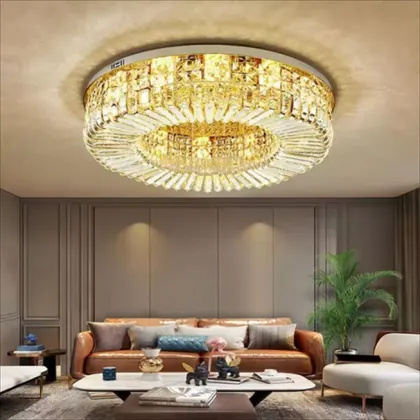 Luxury Villa Minimalist American Classical Glass Lampshade Chandelier
